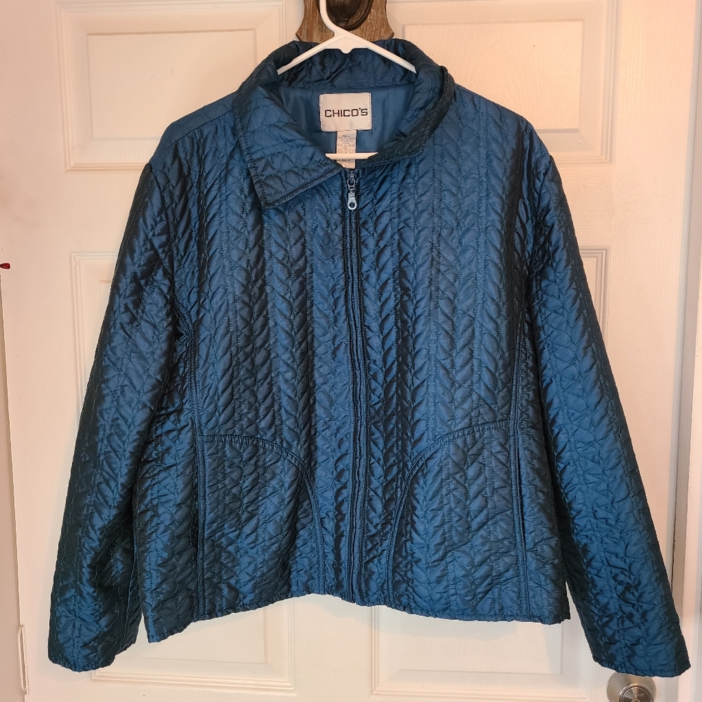 Chico's Woman's Jacket, Size: 3 Color: Sapphire Blue